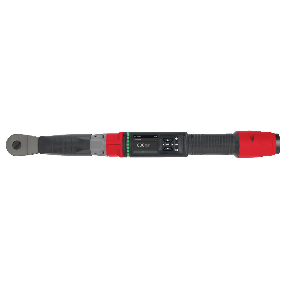 Llave de carraca dinamométrica M12 FUEL™ ONE-KEY™, recepción 1/2", rango de par 16,9-203,4Nm, exactitud apriete ±2%, exactitud desapriete ±3%. Se suministra con 1 batería M12B2 y cargador C12C, en kitbox
