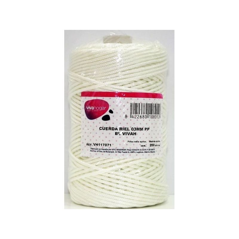 CUERDA RIEL 3MM PP BLANCO VIVAH 200MT