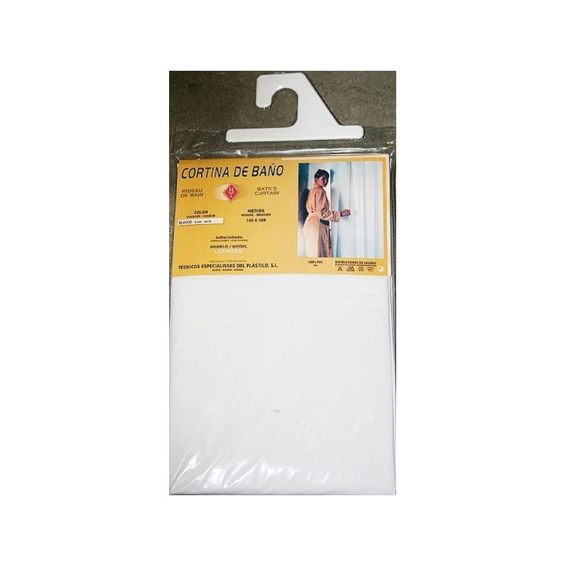 CORTINA BAÑO 140x180CM PVC BL LECHOSA TEPLAS 2 PZ           