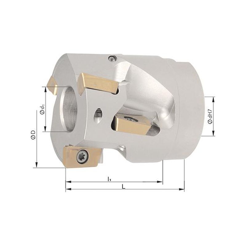 Fresa cil. frontal 90 Z3 refrigeracion interiorD63mm para APKT16