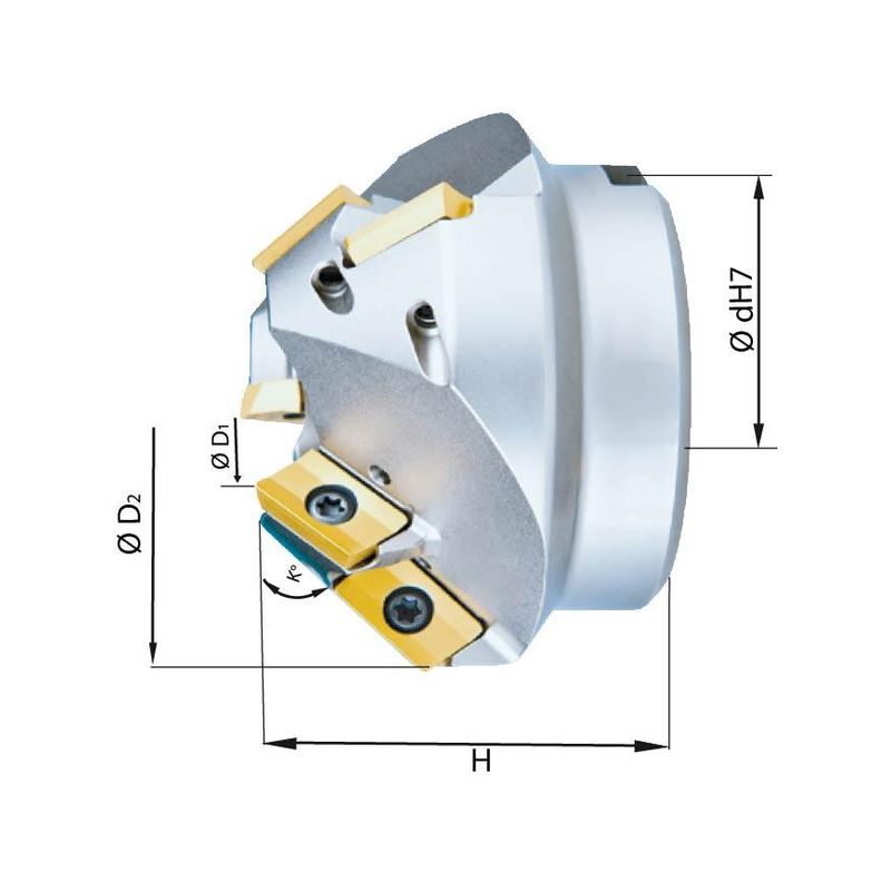 Fresa para biselar 75 Z6 para XPHT16