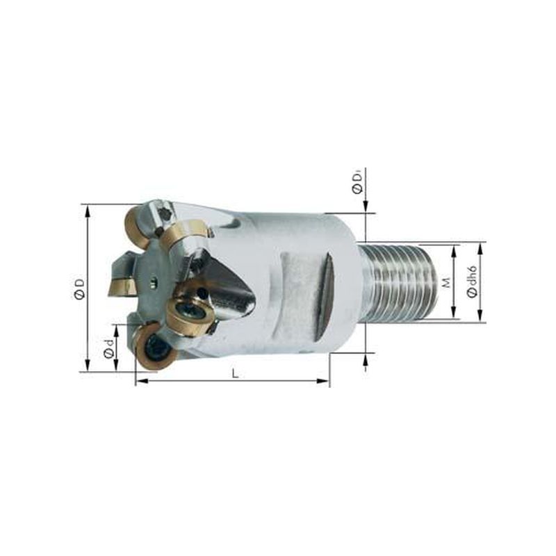 Fresa atornillable c/ AG Z2 refrigeracion internaM16 D32mm Z 2 para RD