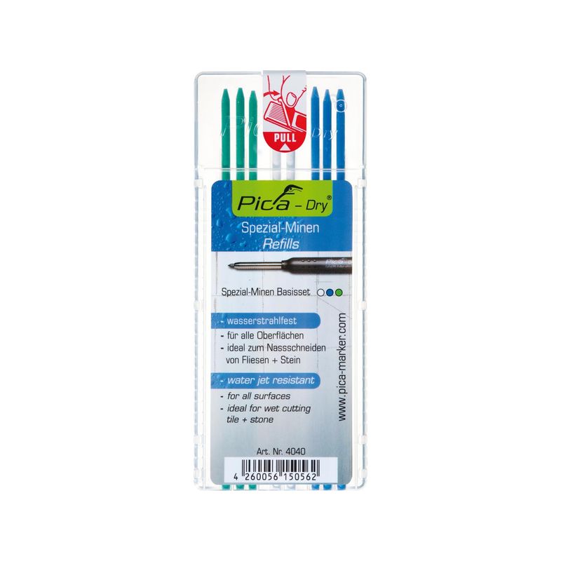 Juego de minas de repuesto impermeable blanco,verde, azul Pica