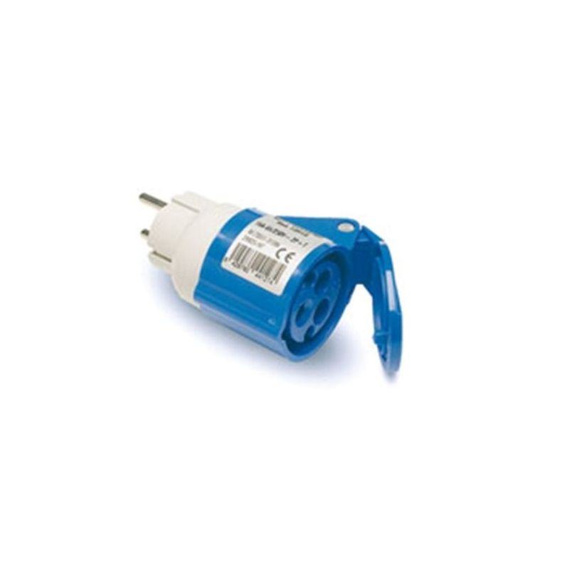 ADAPTADOR CLAVIJA ELEC 2P+TTL BASE 2P+T POL/ABS AZ FAMAT