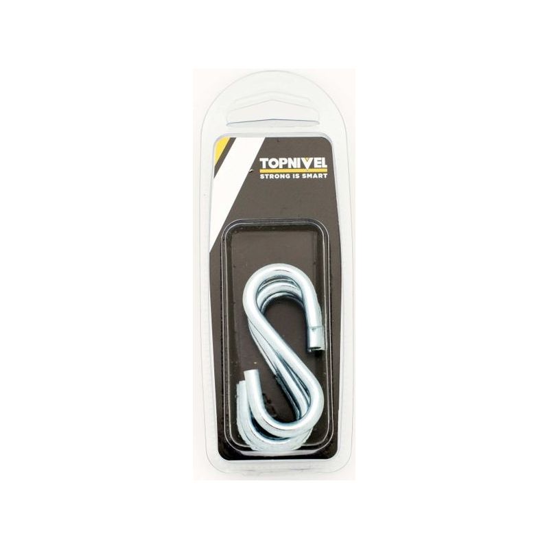 GANCHO FIJ 60MM FORMA "S" ACERO CINC 4 PZ NIVEL