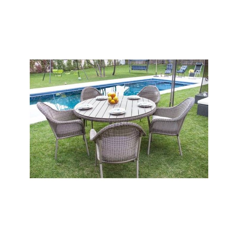 SILLON JARD 61,5X66,5X90CM NATUUR ACERO/RATAN GR/BE LYN NT11