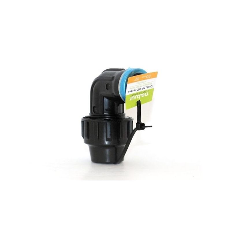 CODO RIEGO 90§ R/H Ø 20MM-1/2" FIT PP NATUUR