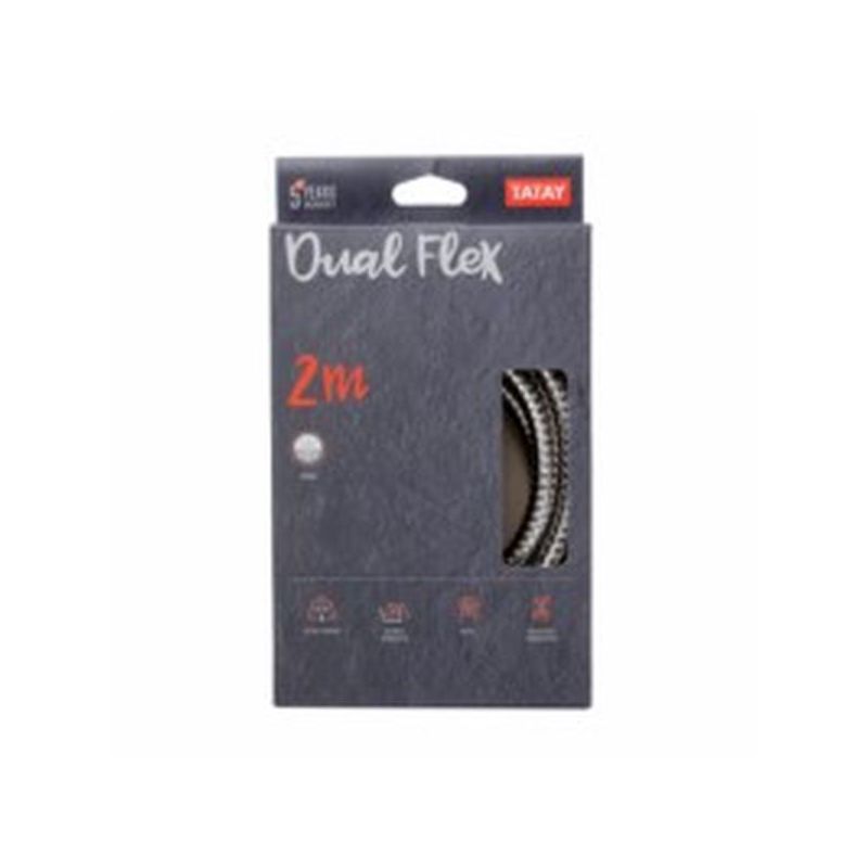 FLEXO BAÑO DUCHA 2,0MT DOBLE ENGATILLADO ACERO/LATON DUAL FL