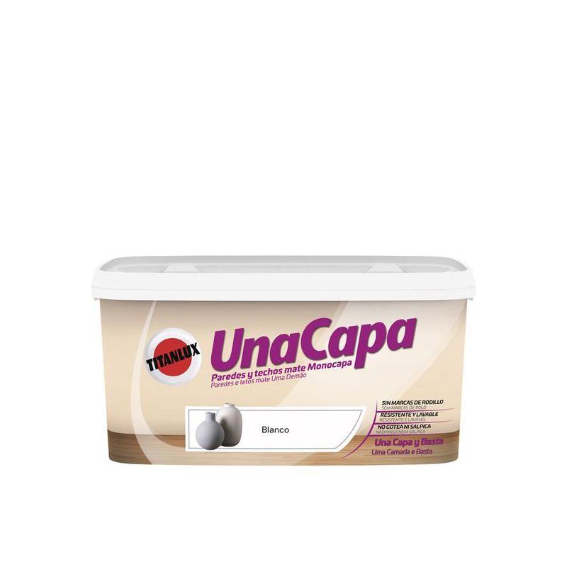 PINTURA PLAST MATE 4 LT BL INT. MONO UNA CAPA TITANLUX