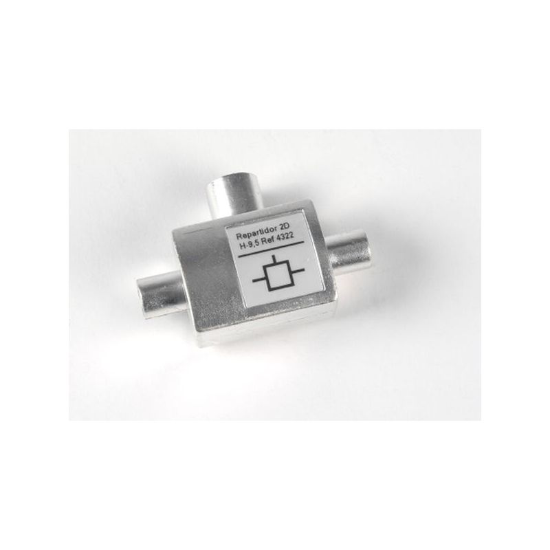 REPARTIDOR ANTENA COAXIAL 1 HEMBRA 2 MACHOS 9,5MM TELEVES