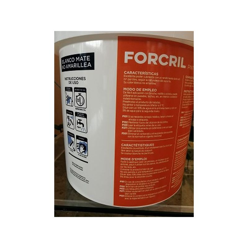 PINTURA PLAST MATE EXT. BL FORCRIL BUPISA 4 LT