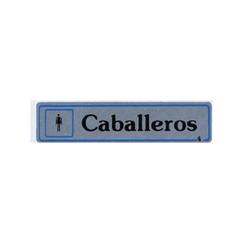 PLACA SEÑAL ADH 175X040MM CABALLEROS ALU PLA SUPERL.