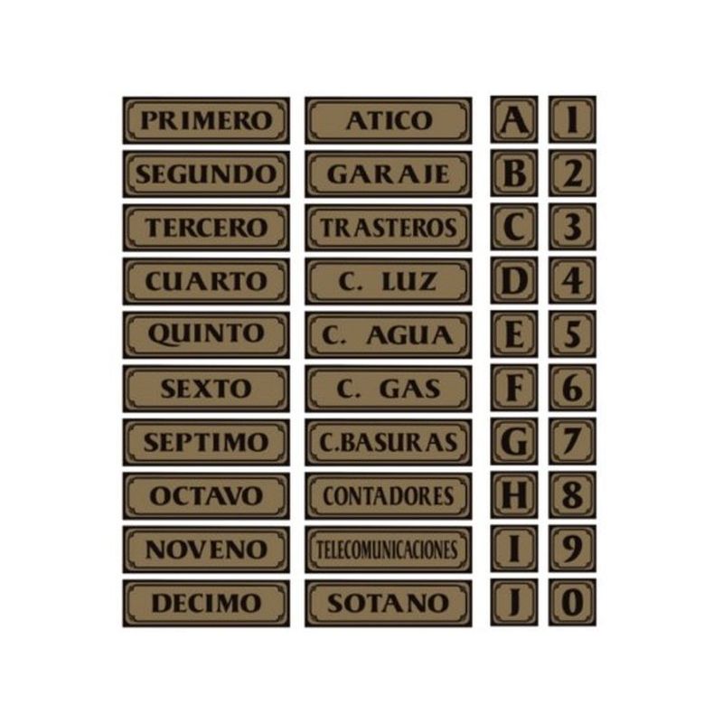 PLACA SEÑAL ADH 090X090MM PUERTA B ALU ORO SUPERL.