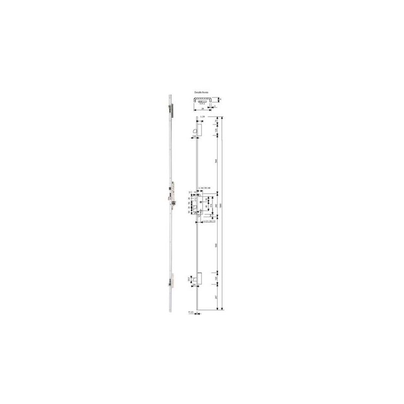 CERRADURA MET.EMB. 25X26MM 2230L63AI INOX MULTIPUNTO TESA