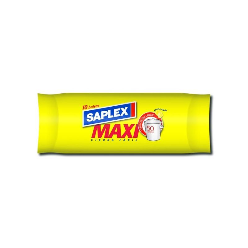 BOLSA BASURA 50 L (10 UDS) CIERRA FACIL LIMON MAXI 70X75 CM G-70 SAPLEX