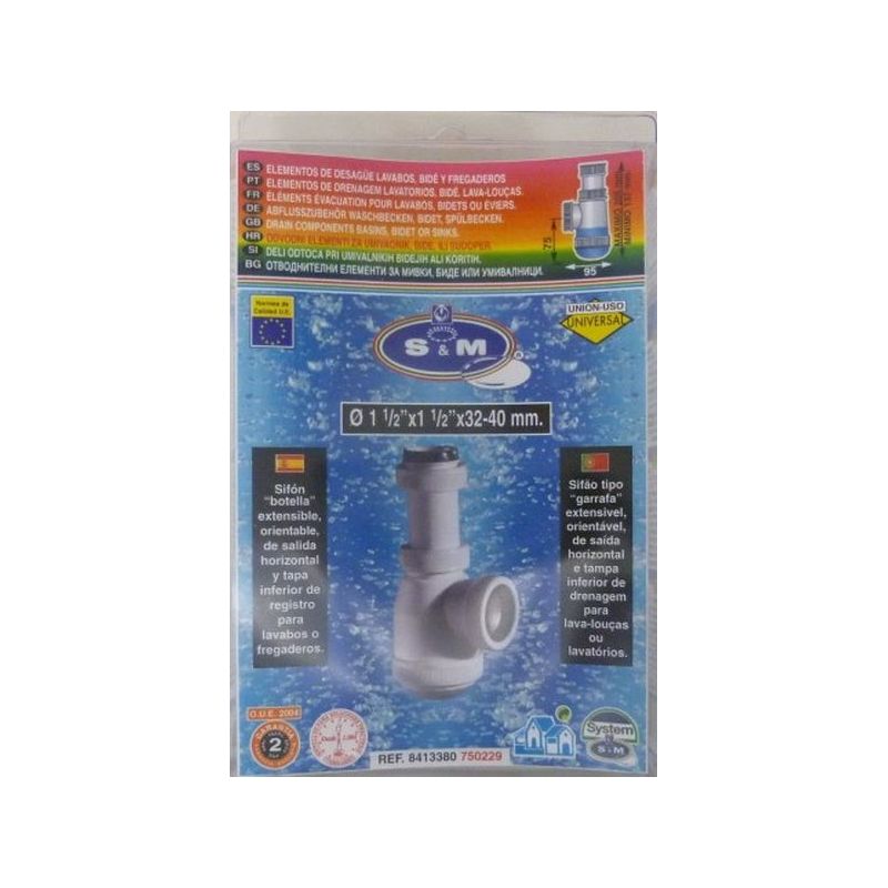 SIFON EVAC BOTELLA 1" 1/2 S&amp;M                               