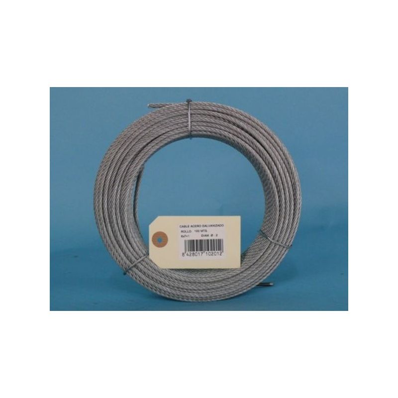 CABLE ACERO GALV 6X7+1 2MM CURSOL 100 MT                    