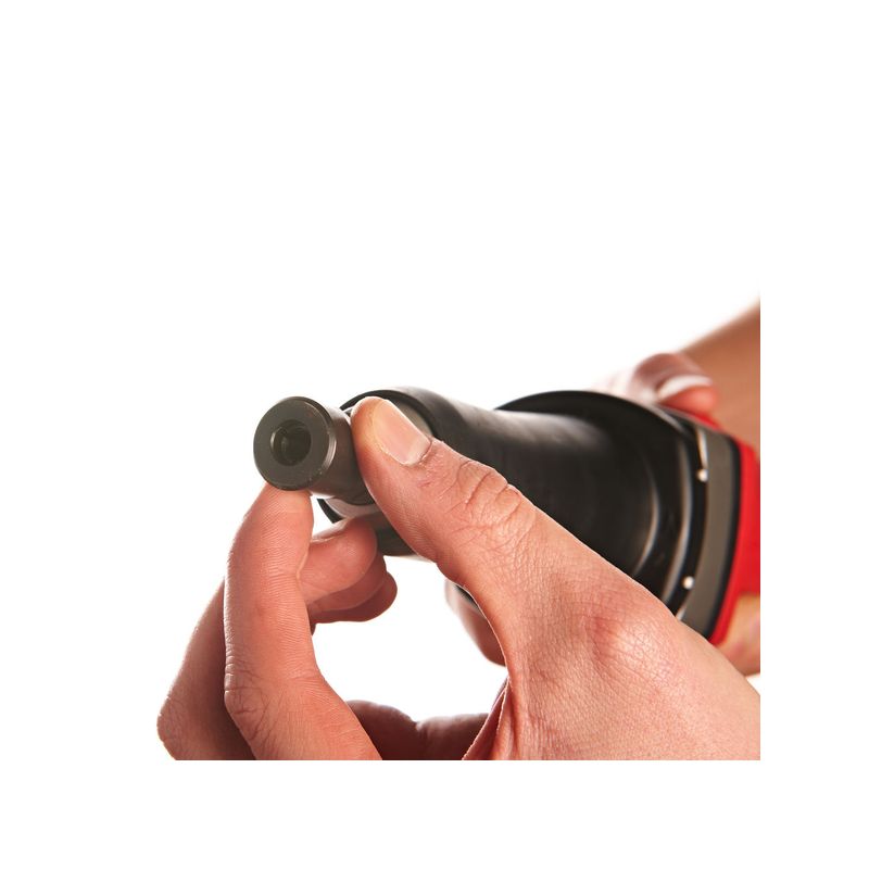 Amoladora recta de 500W, 34000rpm, diámetro de la pinza 6mm, máxima capacidad de diámetro de disco 40mm, cuello largo para uso con dos manos y fácil acceso a zonas difíciles