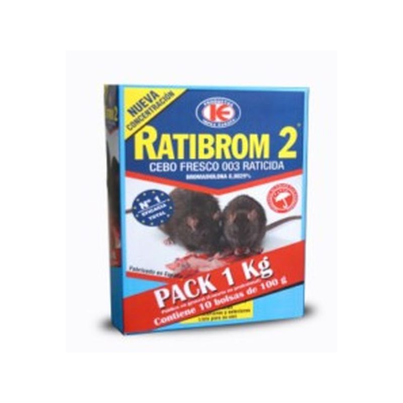 RATICIDA 10BOL X 100GR CEBO FRESCO RATIBROM-2 D01.370 1 KG 
