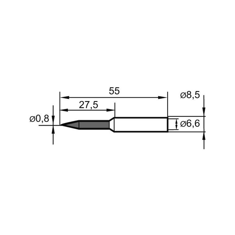 Punta soldadura repuesto punta lápiz 0,8mm ERSA
