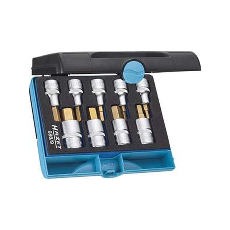 Juego llaves vaso 1/2&quot; 9pza. 5-19mmhex.int. Hazet