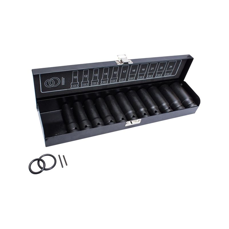 Juego de llaves de vaso de fuerza 1/2&quot; 15 pzas. largo FORTIS