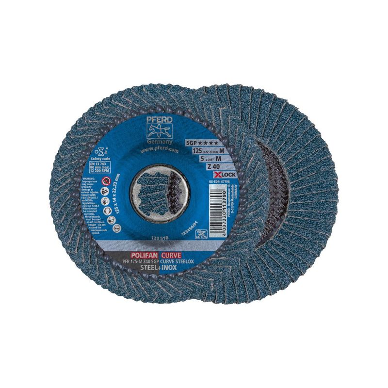 Disco abrasivo de laminasX-LOCK SGP-CURVE 125mmmedio K40Pferd