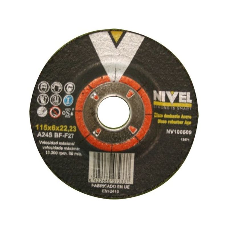 DISCO DESBASTE METAL 115x6x22 MM NIVEL