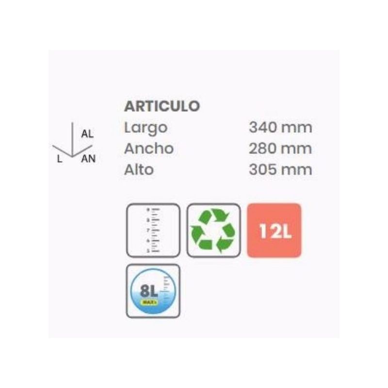 CUBO AGUA CON ESCURRIDOR TATAY PP GR ECO OVAL 1104106