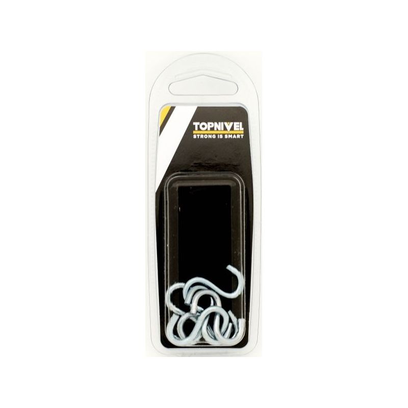 GANCHO FIJ 30MM FORMA &quot;S&quot; ACERO CINC 6 PZ NIVEL