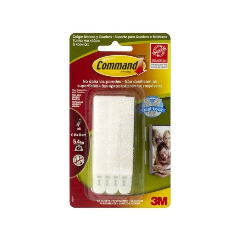 ADHESIVO COLGADOR CUADROS MARCO ESTRECHO TIRA BL COMMAND