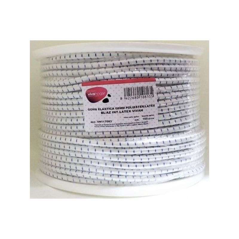 GOMA ELASTICA 08MM POLIESTER/LATEX BL/AZ INT.LATEX VIVAHOGAR