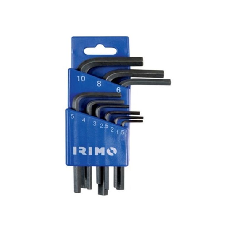 LLAVE ALLEN HEXAG. 1,5-10MM ACODADA PETACA PAVON. IRIMO 9 PZ