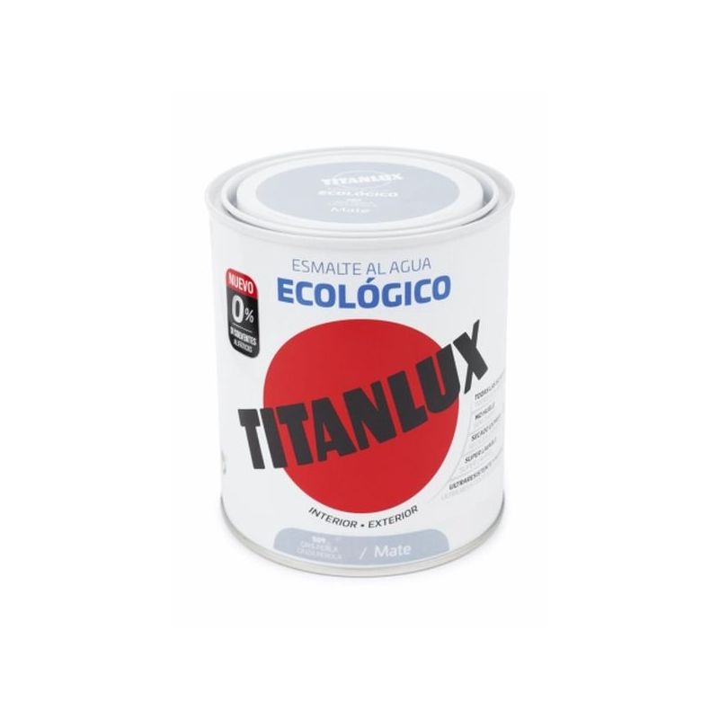 ESMALTE ACRIL MATE 750 ML GR/PER AL AGUA ECOLOGICO TITANLUX