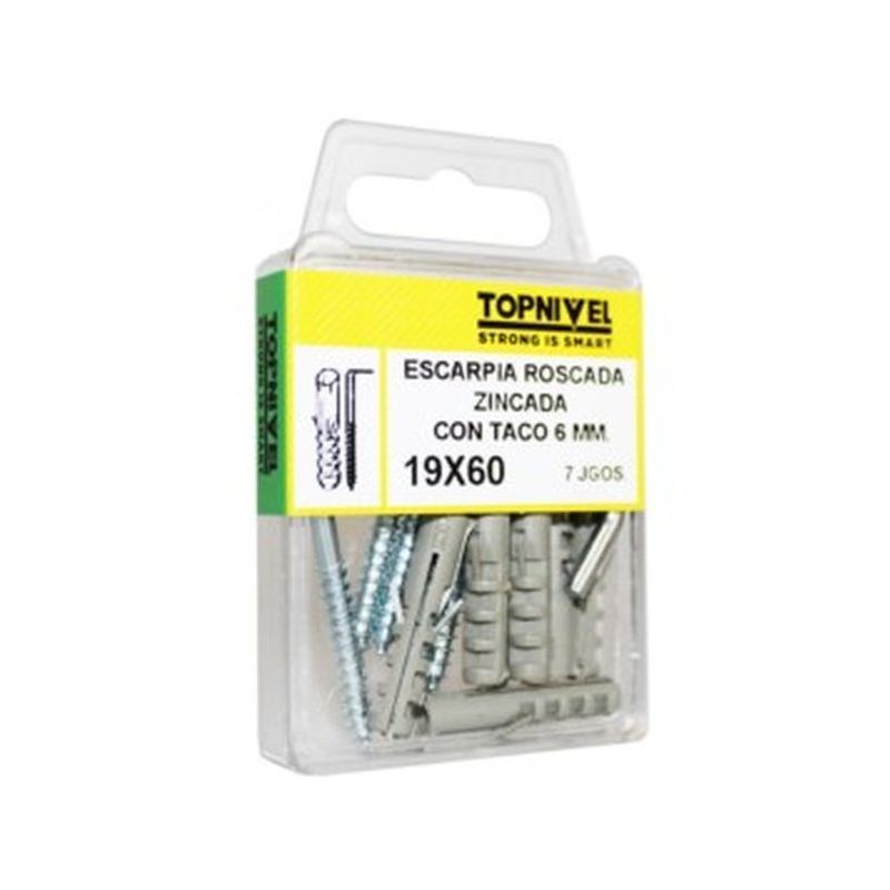 ESCARPIA FIJ ROSCA 19X060MM CINCADO NIVEL 14 PZ