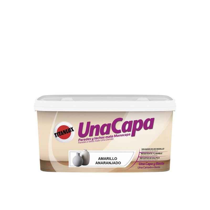 PINTURA PLAST MATE 4 LT AMA/ANA INT. MONO UNA CAPA TITANLUX