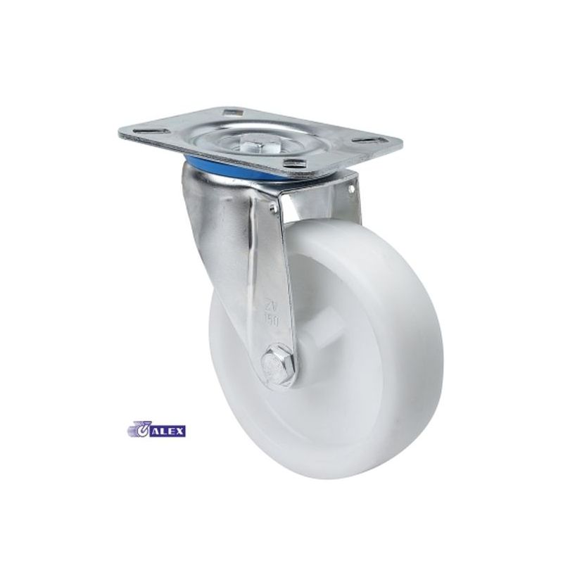 RUEDA GIR 080MM 2-0235 PL.105X080 130KG.LISO POL BL ZV UT AL