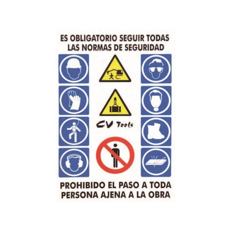 CARTEL SEÑALIZACION 100X70CM COMBIN. PVC CV TOOLS