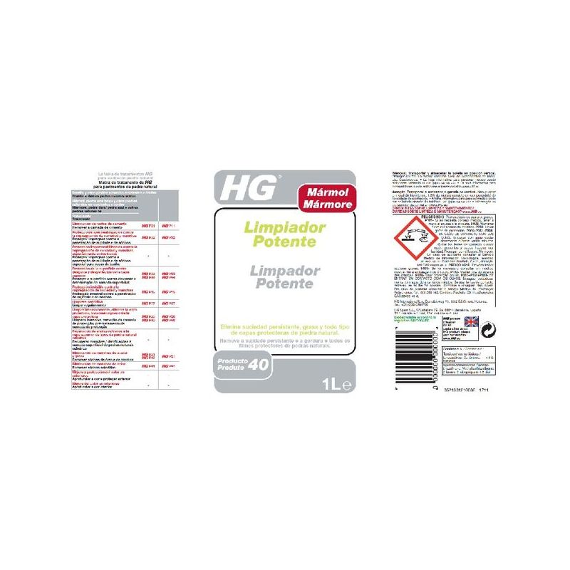 LIMPIADOR MARMOL PROF. HG 1 LT