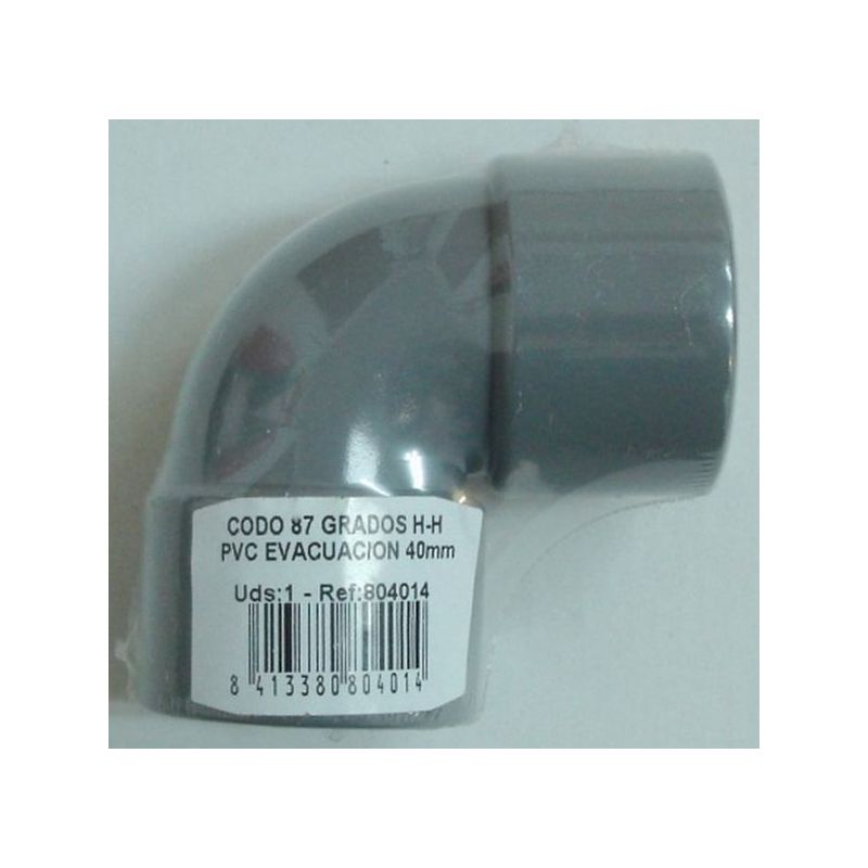 CODO EVAC H-H 87§ 40MM PVC S&amp;M