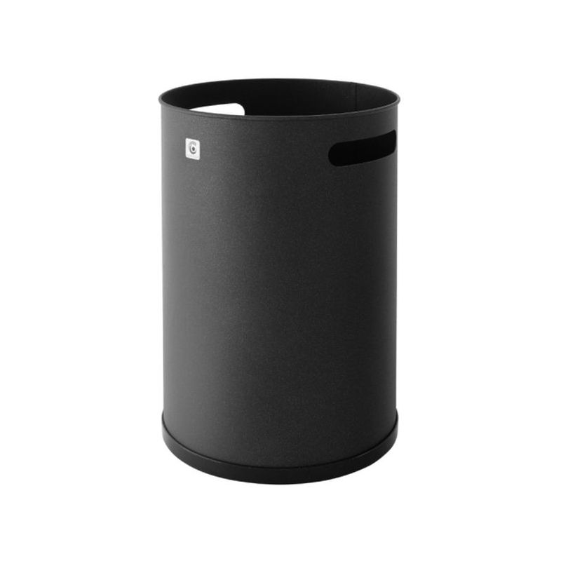 PAPELERA RESIDUOS 32X21CM MET NEG CILINDRO
