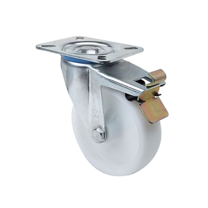 RUEDA GIR C/F 100MM 2-1194 PL.106X086 200KG.LISO POL BL ZV U