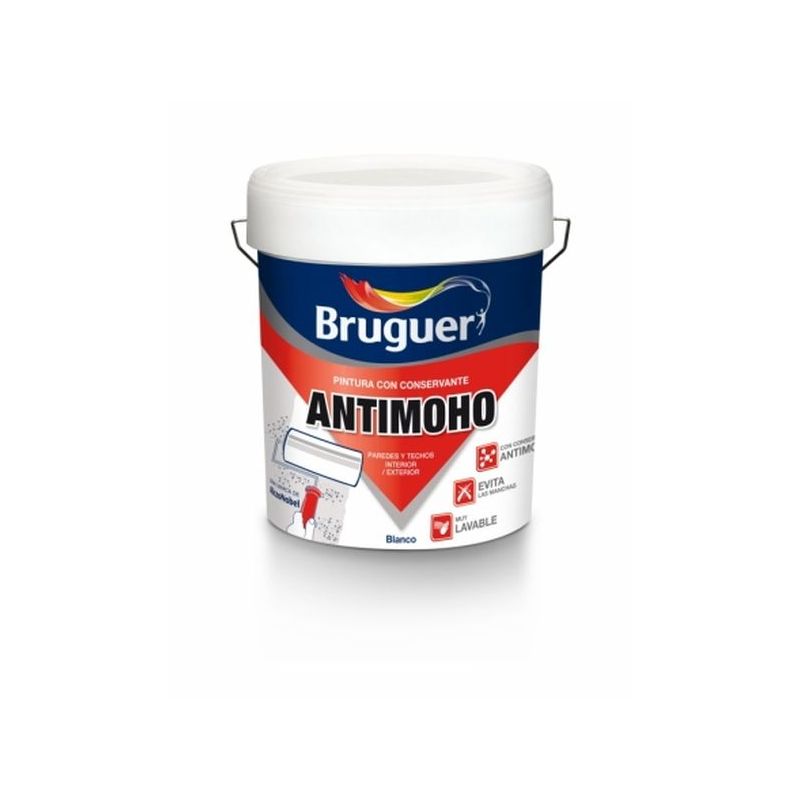 PINTURA PLAST MATE 4 LT BL ANTIMOHO BRUGUER