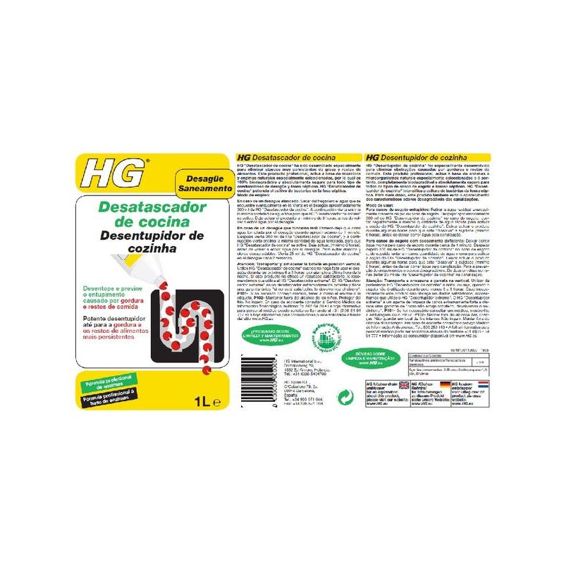 DESATASCADOR TUBERIAS QUIM HG 1 LT