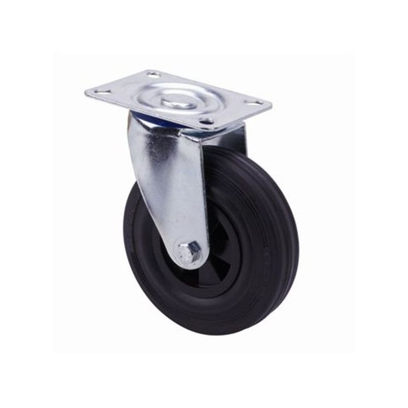 RUEDA GIR 100MM TW0254 PL. 080KG GOMA NE ALEX