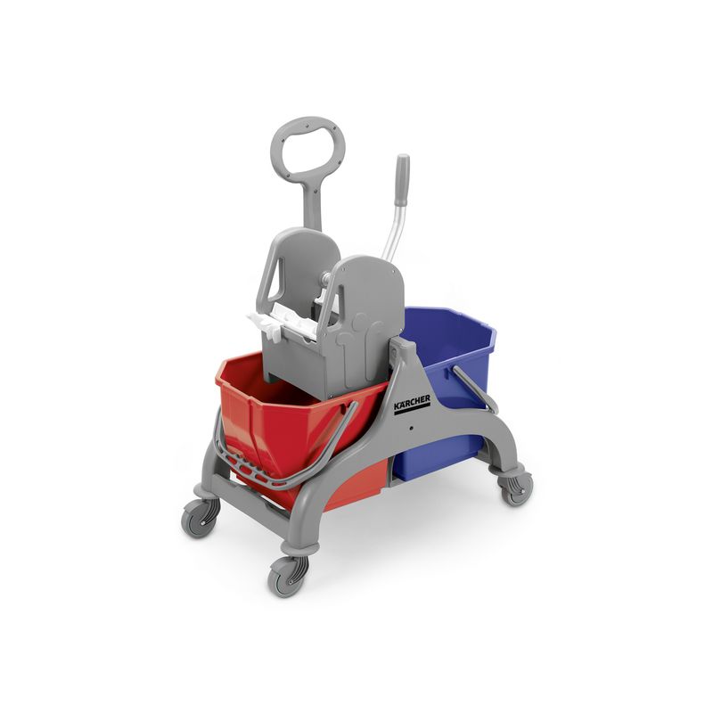 Carro con doble cubo con escurridor, 2 x 15 l