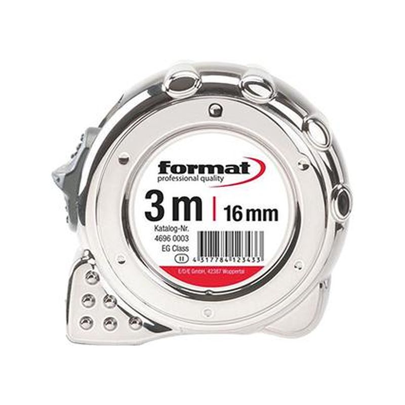 Cinta métrica de         bolsillo 8mx25mm cromadaFORMAT